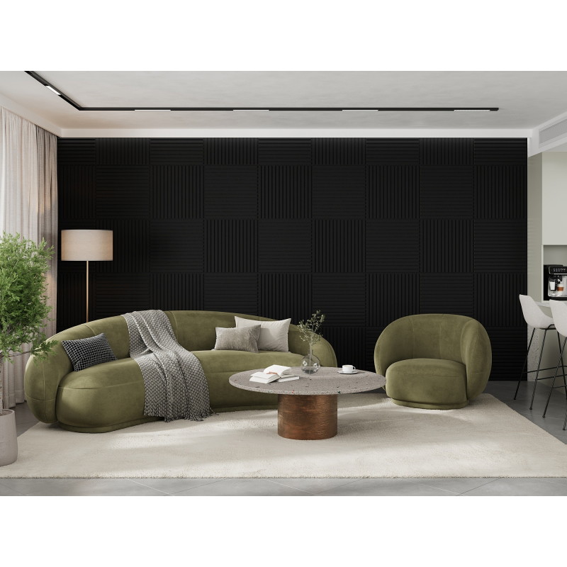 Mexen Linea 15 akustický nástenný panel 60 x 60 cm (4 ks), plsť 9 mm, technická dyha, čierny mat - S110-60607-15-053