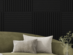 Mexen Linea 15 akustický stenový panel 60 x 60 cm (4 ks), plsť 9 mm, technická dyha, Čierny Mat - S110-60607-15-053