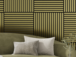 Mexen Linea 15 akustický nástenný panel 60 x 60 cm (4ks), plsť 9 mm, technická dýha, Zlatý - S110-60607-15-057