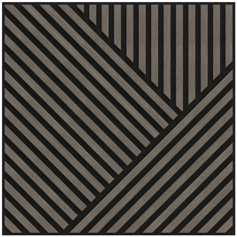 Mexen Linea 25 akustický nástenný panel 60 x 60 cm (4ks), plstený 9 mm, technická dyha, Sivý Dub - S110-60607-25-043