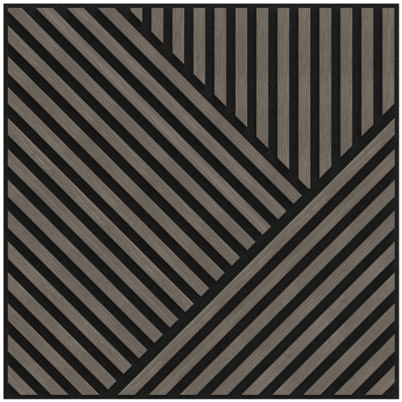 Mexen Linea 25 akustický nástenný panel 60 x 60 cm (4ks), plstený 9 mm, technická dyha, Sivý Dub - S110-60607-25-043