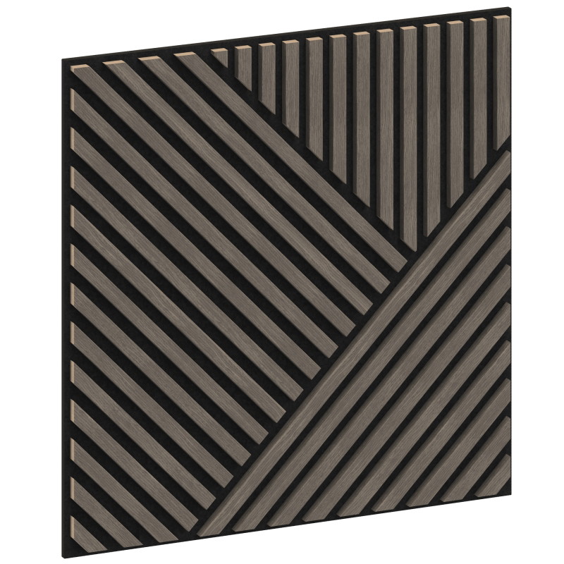 Mexen Linea 25 akustický nástenný panel 60 x 60 cm (4ks), plstený 9 mm, technická dyha, Sivý Dub - S110-60607-25-043