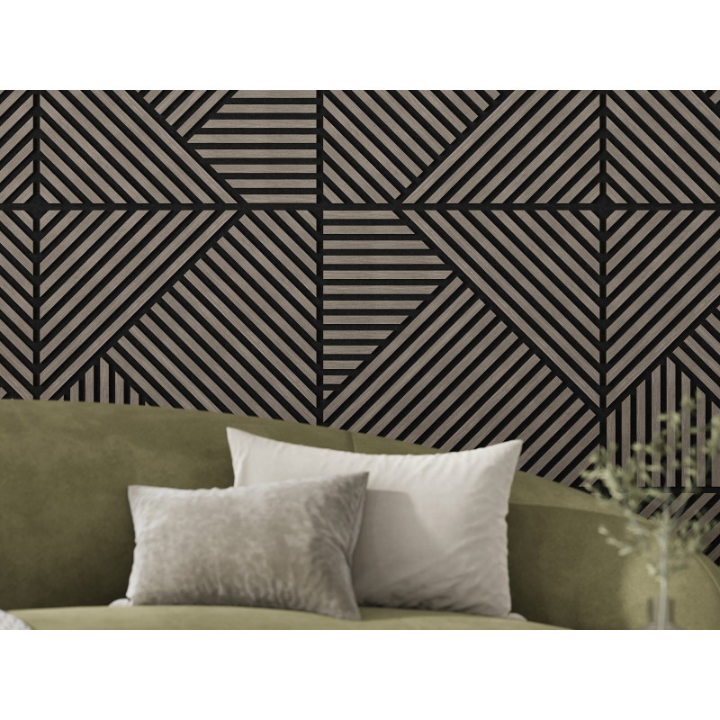 Mexen Linea 25 akustický nástenný panel 60 x 60 cm (4ks), plstený 9 mm, technická dyha, Sivý Dub - S110-60607-25-043