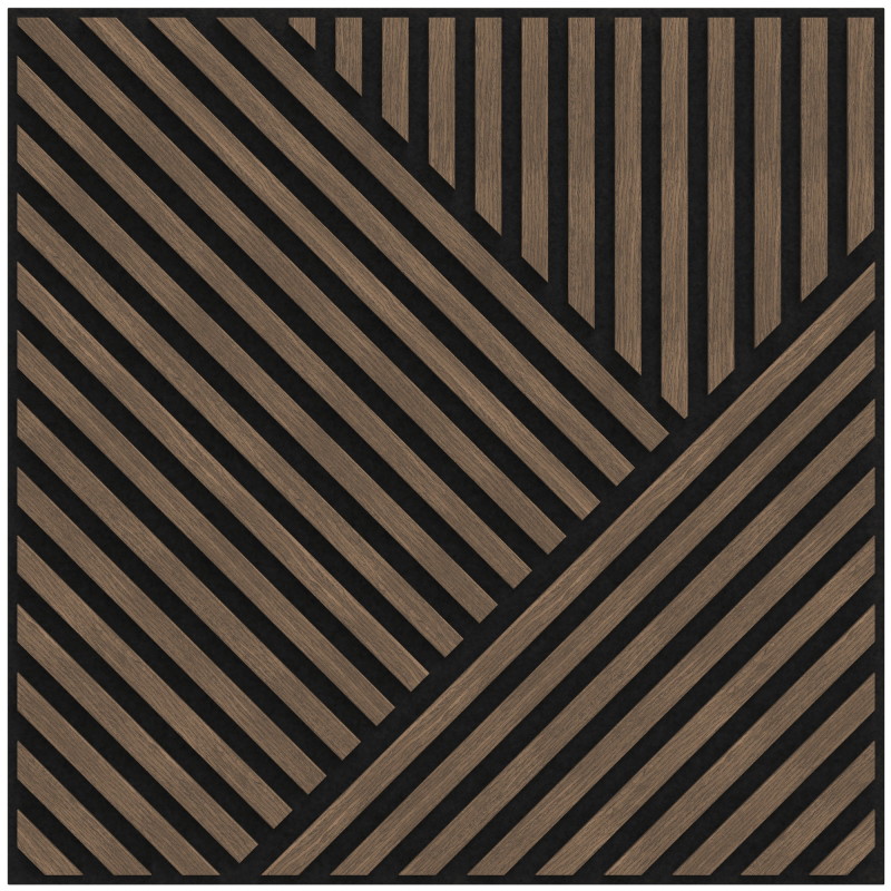 Mexen Linea 25 akustický nástenný panel 60 x 60 cm (4 ks), plsť 9 mm, technická dyha, Tmavý Orech - S110-60607-25-044