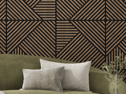 Mexen Linea 25 akustický nástenný panel 60 x 60 cm (4 ks), plsť 9 mm, technická dyha, Tmavý Orech - S110-60607-25-044