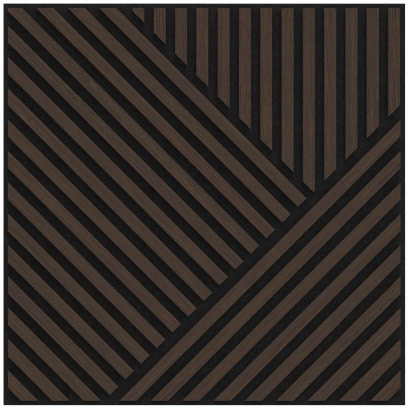 Mexen Linea 25 akustický stenový panel 60 x 60 cm (4 ks), plsť 9 mm, technická dyha, Dub Mocca - S110-60607-25-045