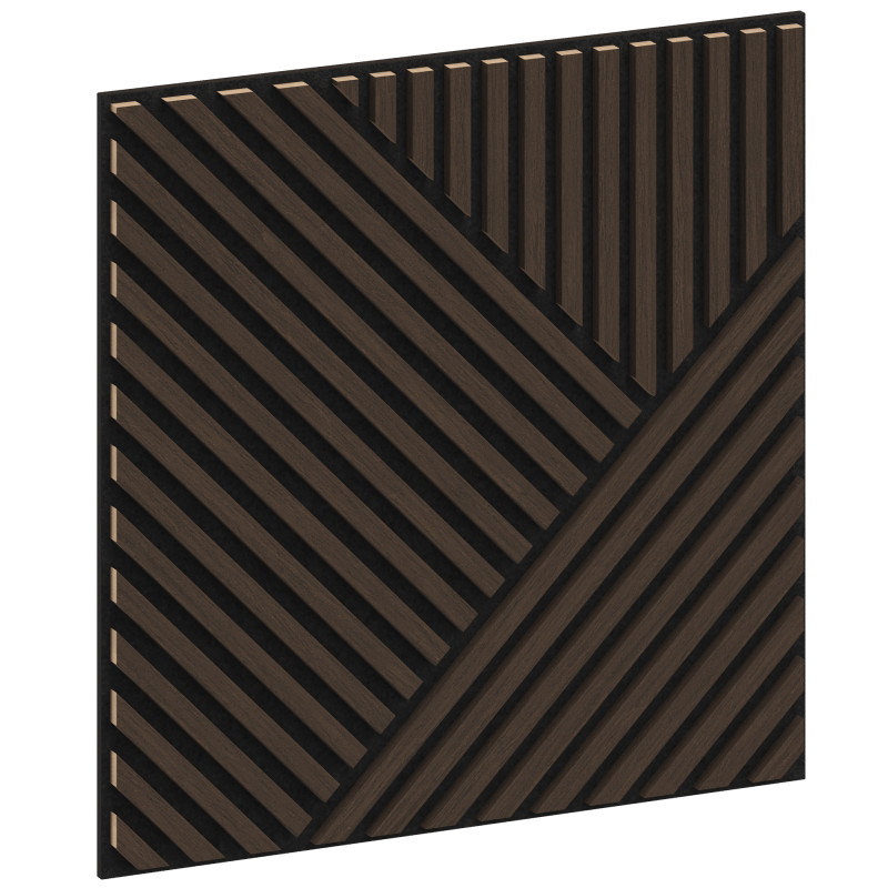 Mexen Linea 25 akustický stenový panel 60 x 60 cm (4 ks), plsť 9 mm, technická dyha, Dub Mocca - S110-60607-25-045