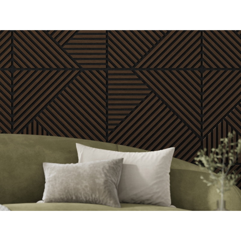 Mexen Linea 25 akustický stenový panel 60 x 60 cm (4 ks), plsť 9 mm, technická dyha, Dub Mocca - S110-60607-25-045