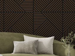 Mexen Linea 25 akustický nástenný panel 60 x 60 cm (4 ks), plsť 9 mm, technická dyha, Mocca Dub - S110-60607-25-045