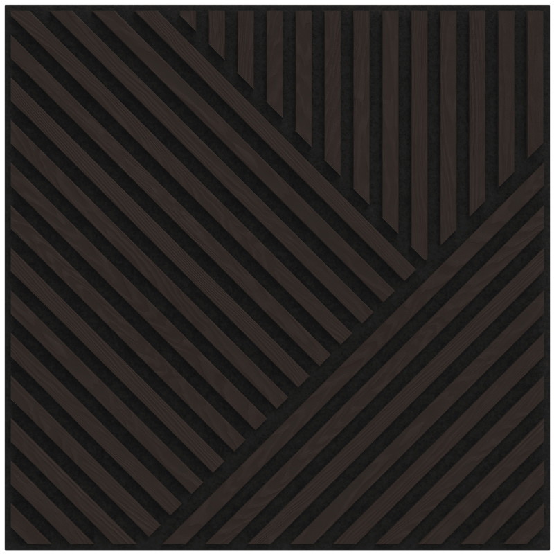 Mexen Linea 25 akustický stenový panel 60 x 60 cm (4 kusy), plsť 9 mm, technická dyha, Čierny dub - S110-60607-25-046