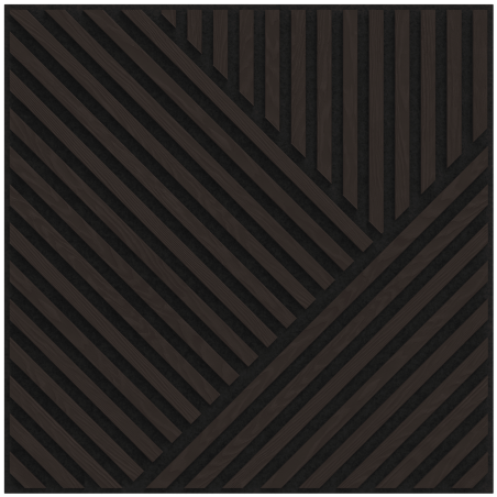 Mexen Linea 25 akustický stenový panel 60 x 60 cm (4 kusy), plsť 9 mm, technická dyha, Čierny dub - S110-60607-25-046