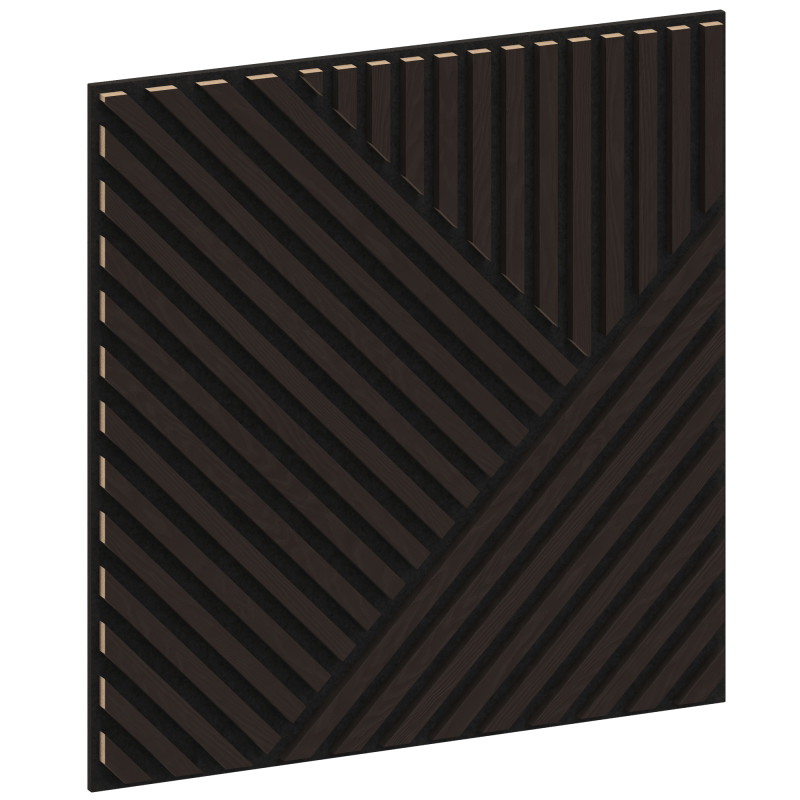 Mexen Linea 25 akustický stenový panel 60 x 60 cm (4 kusy), plsť 9 mm, technická dyha, Čierny dub - S110-60607-25-046