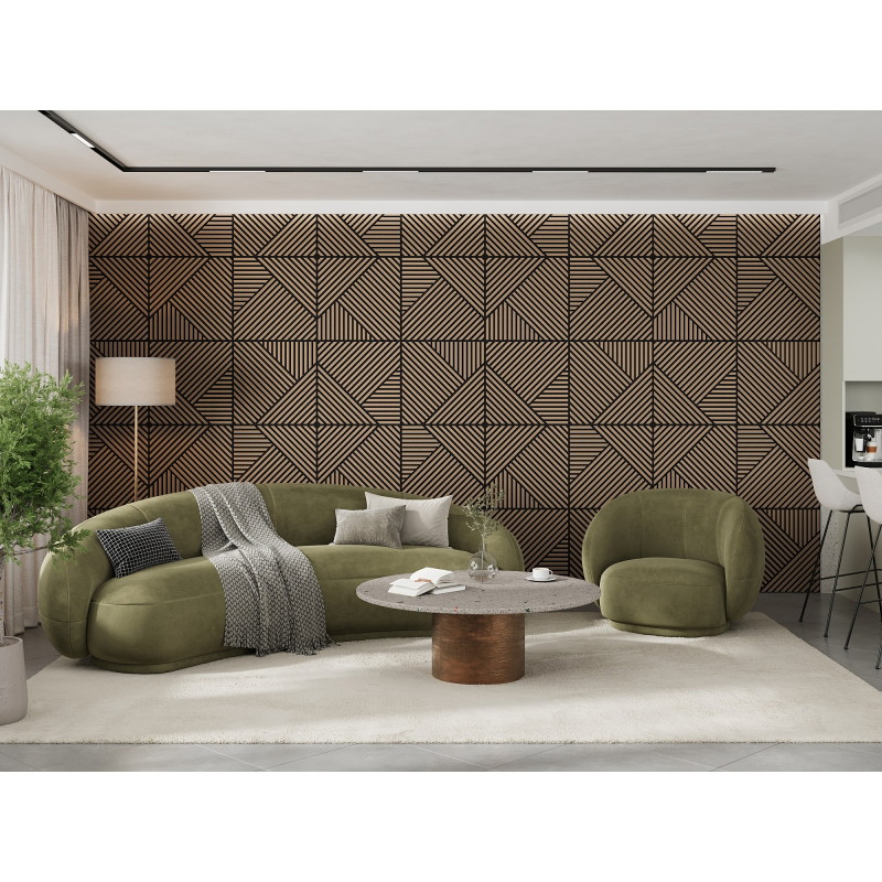 Mexen Linea 25 akustický stenový panel 60 x 60 cm (4 ks), plsť 9 mm, technická dyha, svetlý orech - S110-60607-25-047