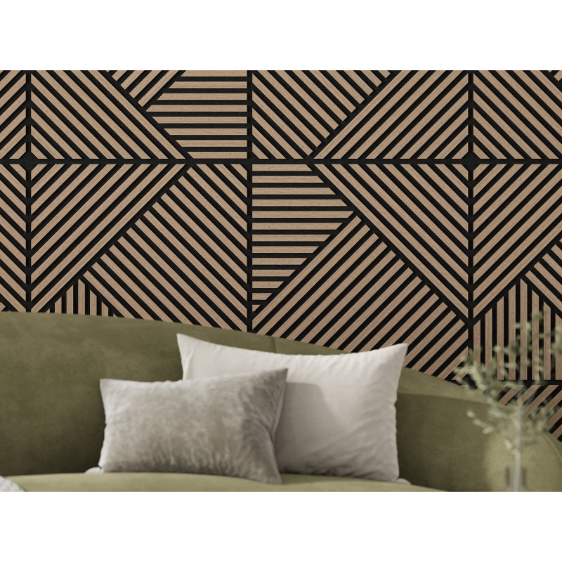 Mexen Linea 25 akustický stenový panel 60 x 60 cm (4 ks), plsť 9 mm, technická dyha, svetlý orech - S110-60607-25-047