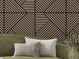 Mexen Linea 25 akustický nástenný panel 60 x 60 cm (4 ks), plsť 9 mm, technická dyha, Svetlý Orech - S110-60607-25-047