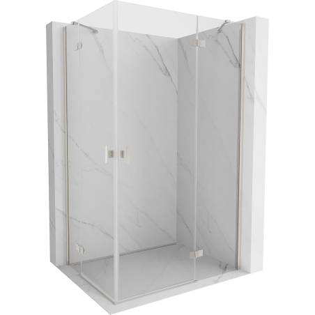 Mexen Mist-H Duo sprchový kút s pravým otváraním 110 x 115 cm, priehľadný, brúsený nikel - 8A5-110L-115P-97-00