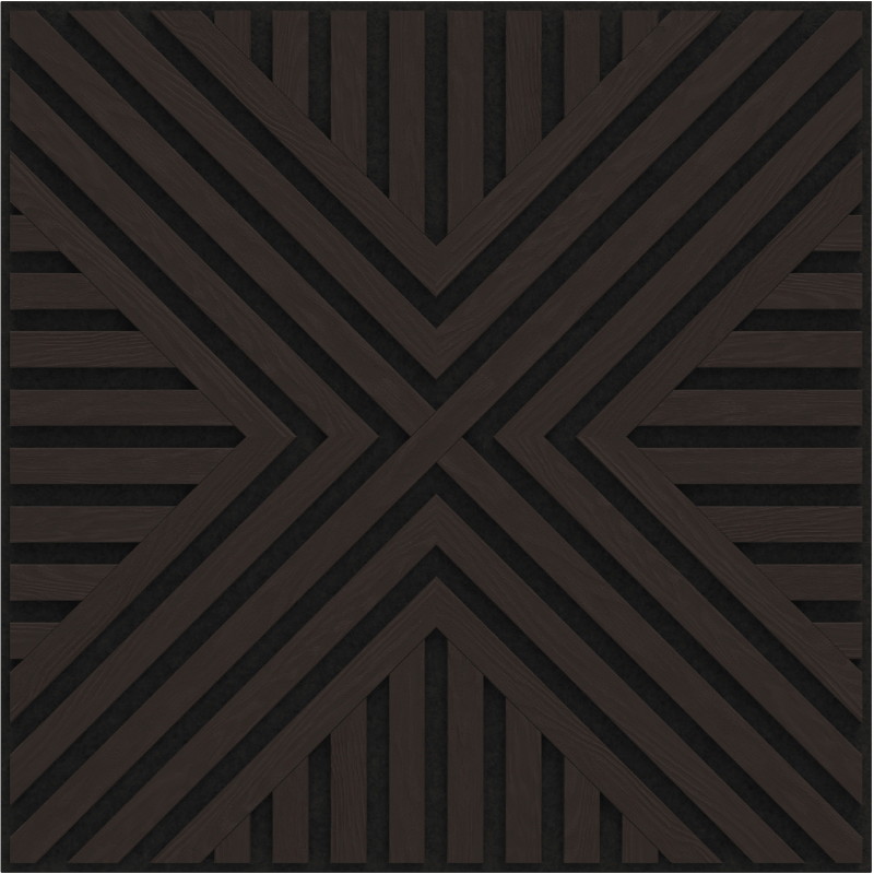Mexen Linea 26 akustický stenový panel 60 x 60 cm (4 ks), plsť 9 mm, technická dyha, Čierny Dub - S110-60607-26-046