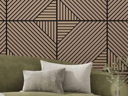 Mexen Linea 26 akustický stenový panel 60 x 60 cm (4 ks), plstený 9 mm, technická dyha, Svetlý orech - S110-60607-26-047