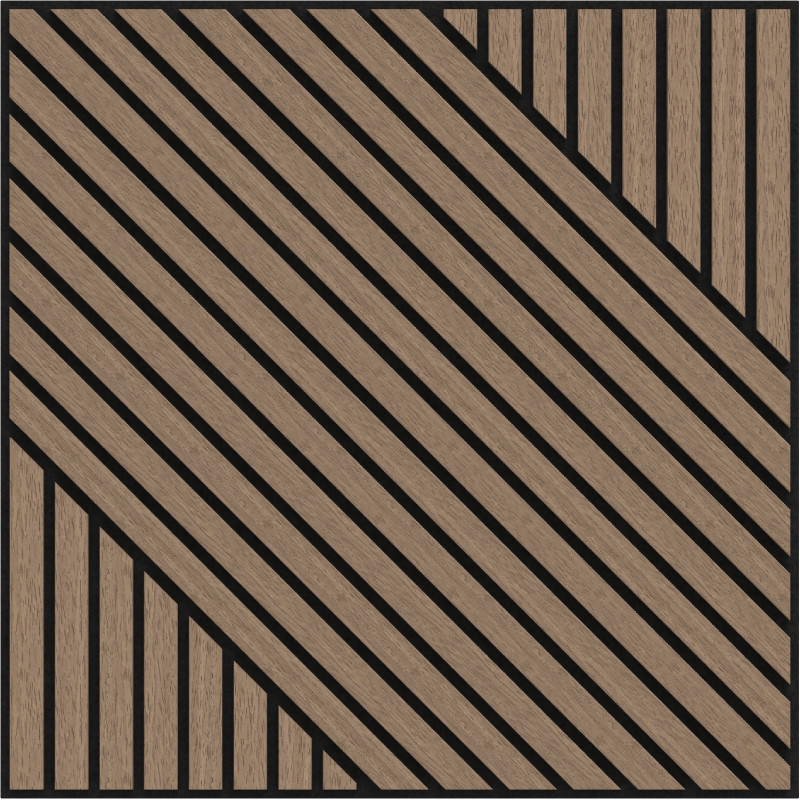 Mexen Linea 26 akustický stenový panel 60 x 60 cm (4 ks), plstený 9 mm, technická dyha, Svetlý orech - S110-60607-26-047