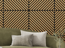 Mexen Linea 39 akustický nástenný panel 60 x 60 cm (4ks), plsť 9 mm, technická dyha, Dub Classic - S110-60607-39-041