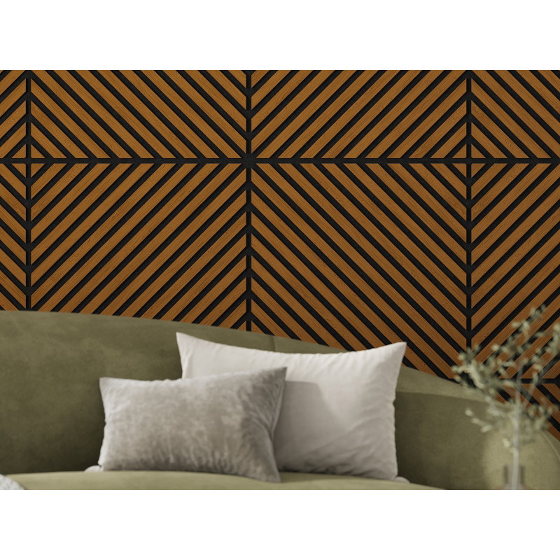 Mexen Linea 39 akustický stenový panel 60 x 60 cm (4 ks), plsť 9 mm, technická dyha, prírodný dub - S110-60607-39-042