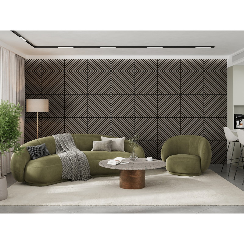 Mexen Linea 39 akustický stenový panel 60 x 60 cm (4 ks), plsť 9 mm, technická dyha, Sivý Dub - S110-60607-39-043