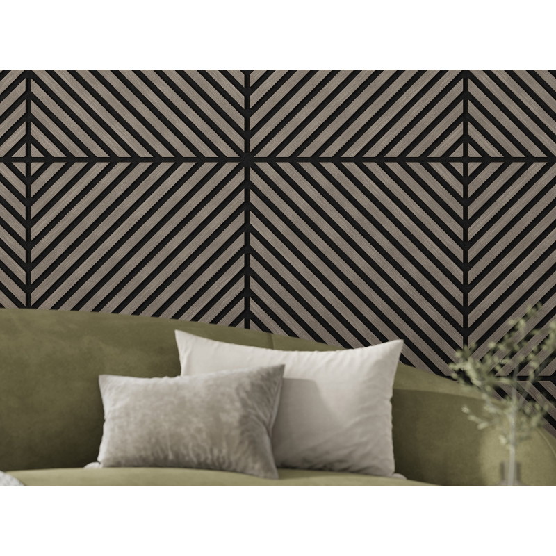 Mexen Linea 39 akustický stenový panel 60 x 60 cm (4 ks), plsť 9 mm, technická dyha, Sivý Dub - S110-60607-39-043