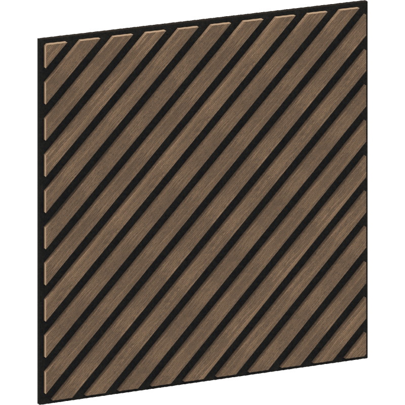 Mexen Linea 39 akustický nástenný panel 60 x 60 cm (4 ks), plstená 9 mm, technická dýha, Tmavý Orech - S110-60607-39-044