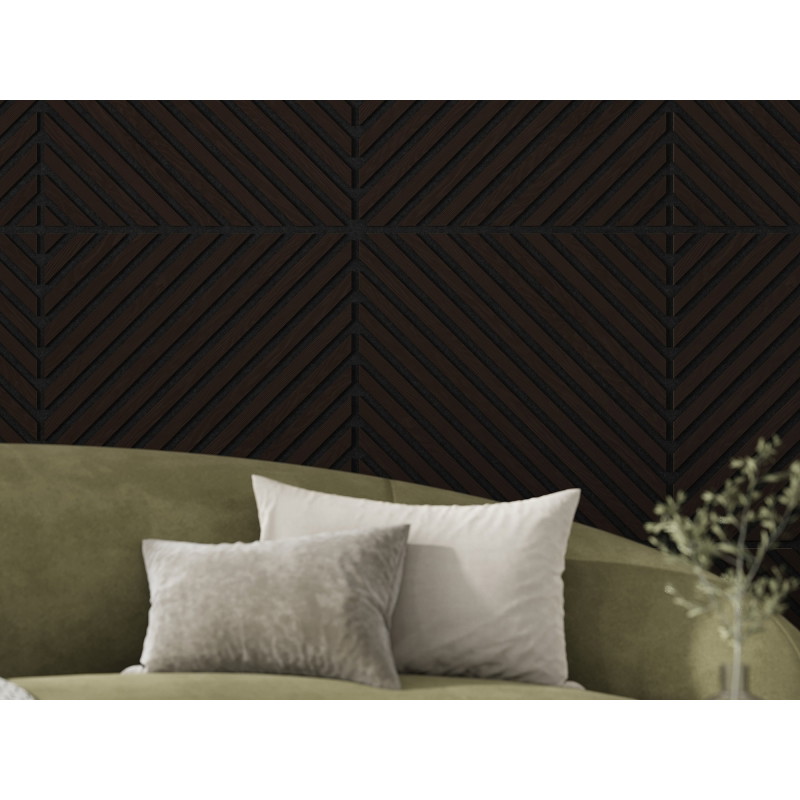 Mexen Linea 39 akustický nástenný panel 60 x 60 cm (4 ks), plsť 9 mm, technická dyha, Čierny Dub - S110-60607-39-046