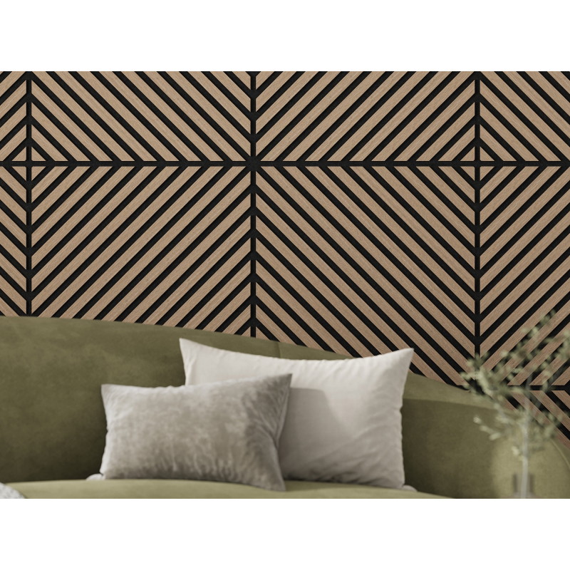 Mexen Linea 39 akustický stenový panel 60 x 60 cm (4 ks), plsť 9 mm, technická dyha, Svetlý Orech - S110-60607-39-047
