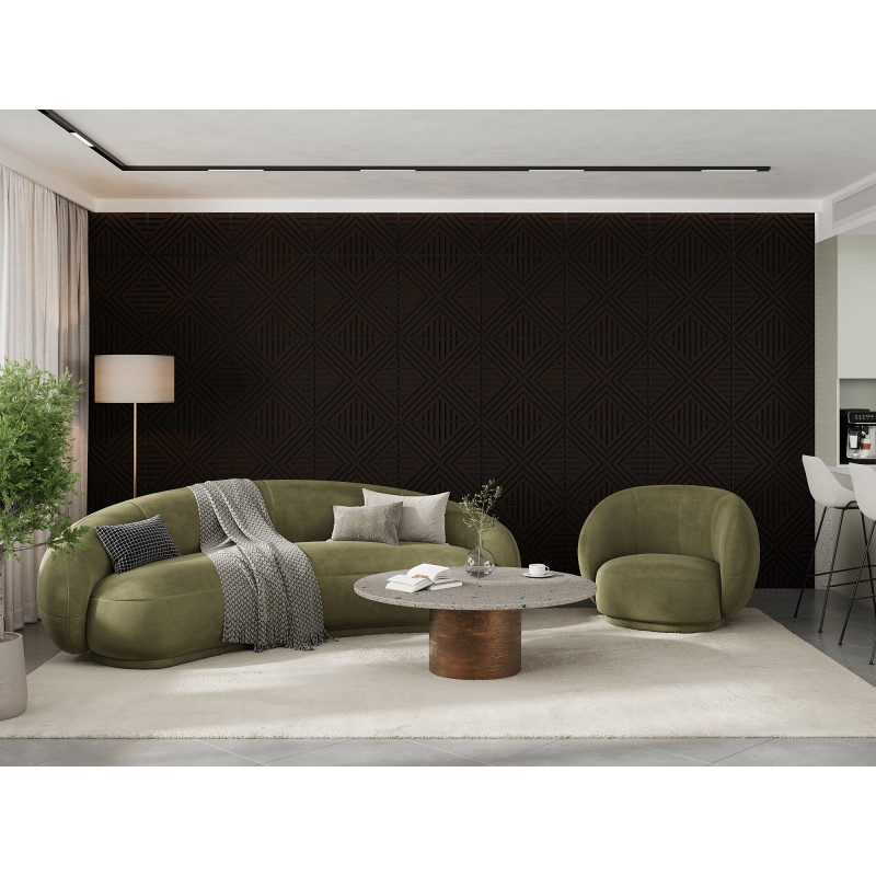 Mexen Linea 06 akustický nástenný panel 60 x 60 cm (4ks), plsť 9 mm, technická dyha, Čierny Dub - S110-60607-06-046