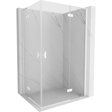 Mexen Mist-H L Duo sprchový kút pravostranný 75 x 85 cm, priehľadný, biely - 8A5L-075L-085P-20-00