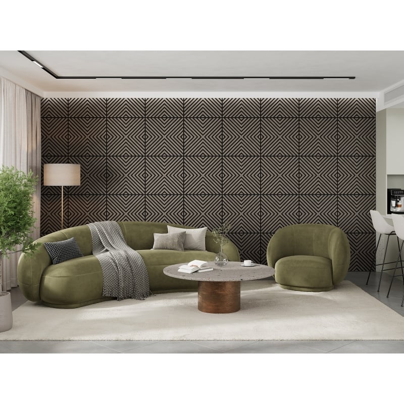 Mexen Linea 01 akustický nástenný panel 60 x 60 cm (4 ks), plsť 9 mm, technická dyha, sivý dub - S110-60607-01-043