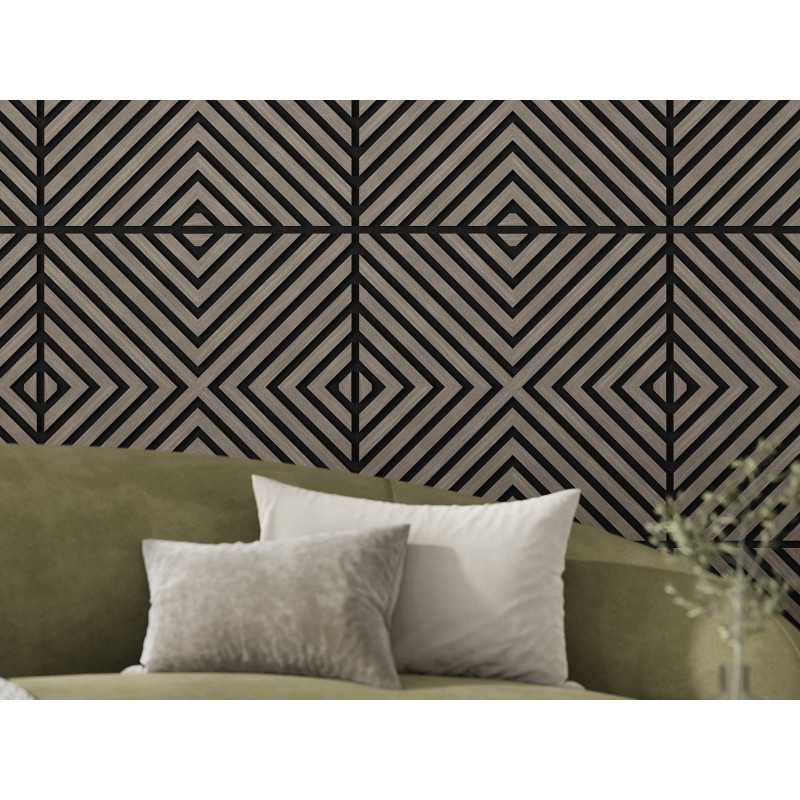 Mexen Linea 01 akustický nástenný panel 60 x 60 cm (4 ks), plsť 9 mm, technická dyha, sivý dub - S110-60607-01-043