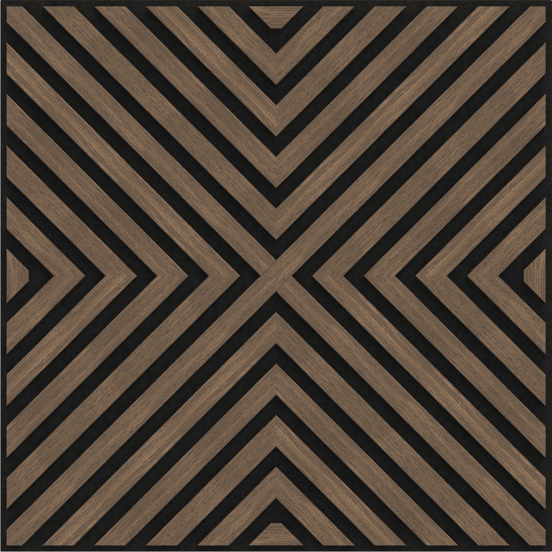 Mexen Linea 01 akustický stenový panel 60 x 60 cm (4ks), plsť 9 mm, technická dyha, Tmavý Orech - S110-60607-01-044