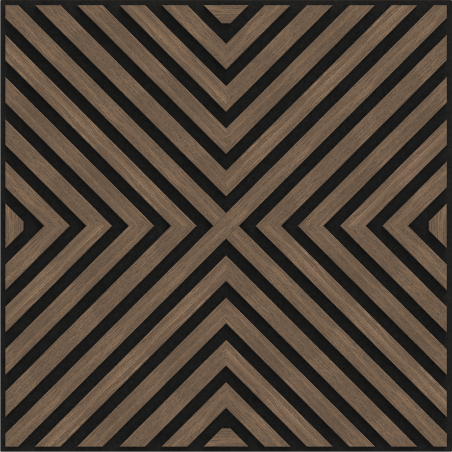Mexen Linea 01 akustický stenový panel 60 x 60 cm (4ks), plsť 9 mm, technická dyha, Tmavý Orech - S110-60607-01-044