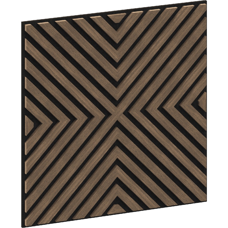 Mexen Linea 01 akustický stenový panel 60 x 60 cm (4ks), plsť 9 mm, technická dyha, Tmavý Orech - S110-60607-01-044