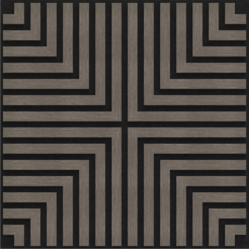 Mexen Linea 02 akustický stenový panel 60 x 60 cm (4 ks), filc 9 mm, technická dyha, Sivý Dub - S110-60607-02-043
