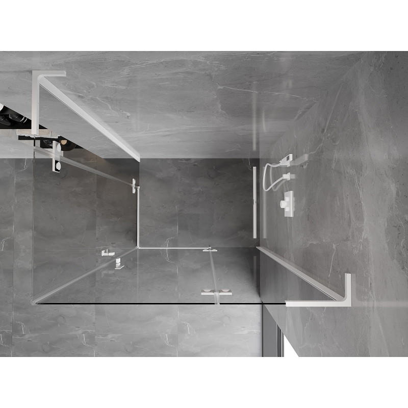 Mexen Mist-H L Duo sprchová kabína s otváracími pravými dverami 70 x 90 cm, priehľadná, biela - 8A5L-070L-090P-20-00