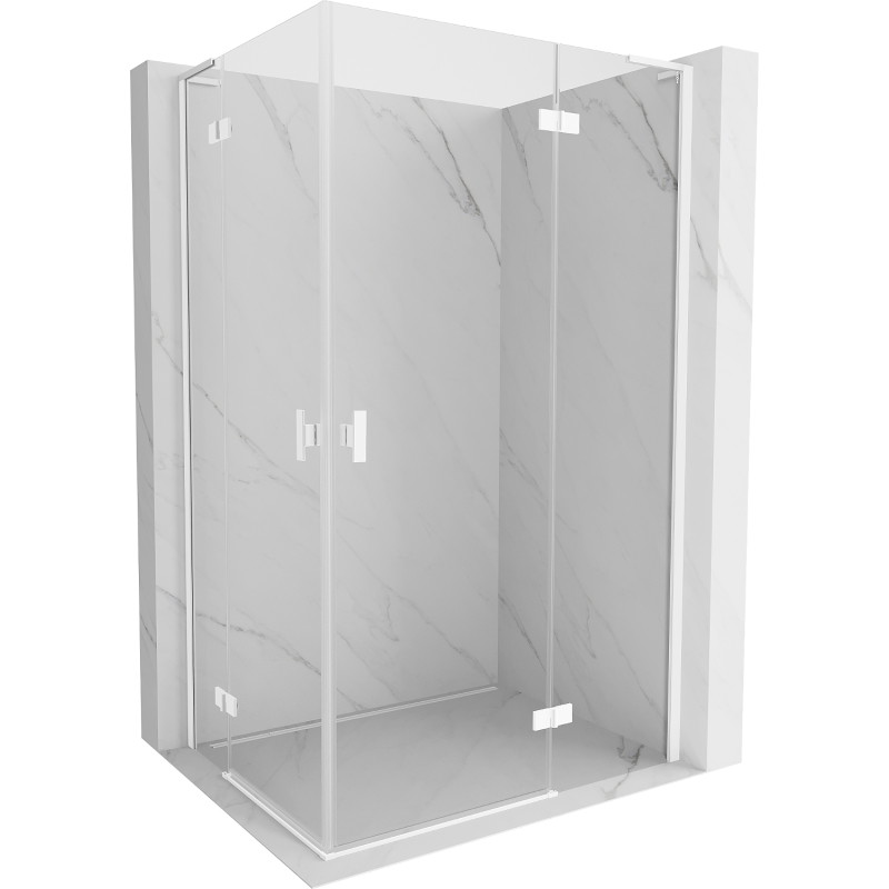 Mexen Mist-H L Duo sprchová kabína s otváracími pravými dverami 70 x 90 cm, priehľadná, biela - 8A5L-070L-090P-20-00