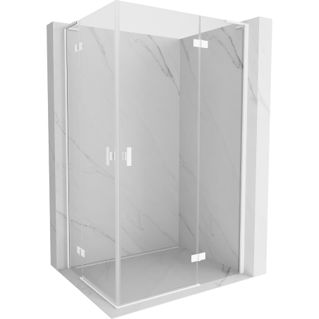 Mexen Mist-H L Duo sprchová kabína s otváracími pravými dverami 70 x 90 cm, priehľadná, biela - 8A5L-070L-090P-20-00