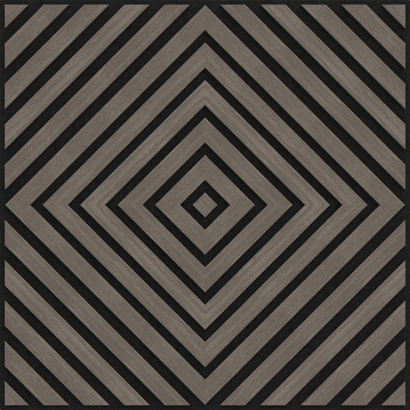 Mexen Linea 03 akustický stenový panel 60 x 60 cm (4 ks), plstená hrúbka 9 mm, technická dyha, Sivý dub