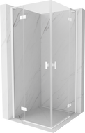 Mexen Mist-H L Duo sprchová kabína výklopná 95 x 95 cm, transparentná, biela - 8A5L-095L-095P-20-00
