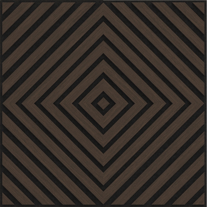 Mexen Linea 03 akustický stenový panel 60 x 60 cm (4 ks), plsť 9 mm, technická dyha, Dub Mocca - S110-60607-03-045