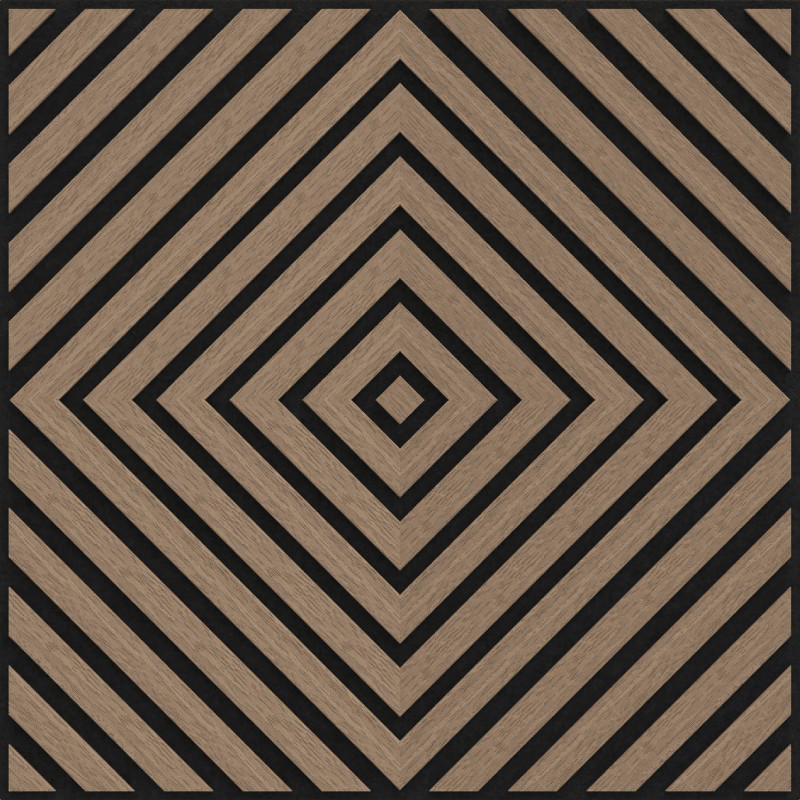Mexen Linea 03 akustický nástenný panel 60 x 60 cm (4 ks), plsť 9 mm, technická dyha, Svetlý Orech - S110-60607-03-047