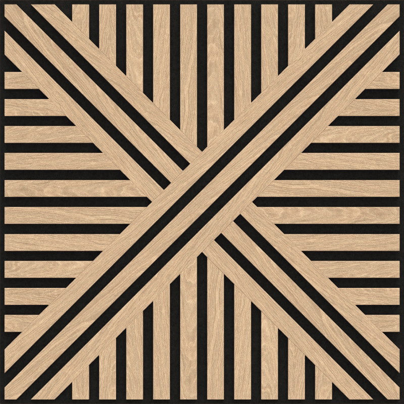 Mexen Linea 05 akustický stenový panel 60 x 60 cm (4ks), plsť 9 mm, technická dyha, bielený dub - S110-60607-05-040