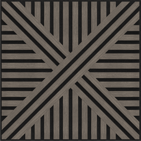 Mexen Linea 05 akustický nástenný panel 60 x 60 cm (4 kusy), plsť 9 mm, technická dyha, Sivý Dub - S110-60607-05-043