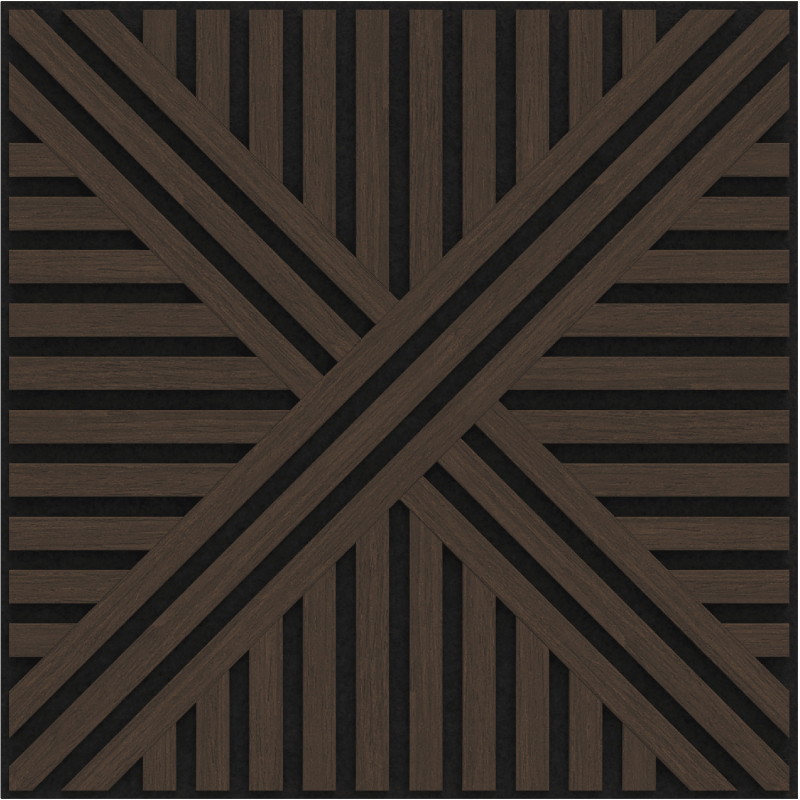 Mexen Linea 05 akustický stenový panel 60 x 60 cm (4ks), plsť 9 mm, technická dyha, Dub Mocca - S110-60607-05-045