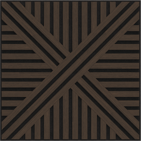 Mexen Linea 05 akustický stenový panel 60 x 60 cm (4ks), plsť 9 mm, technická dyha, Dub Mocca - S110-60607-05-045