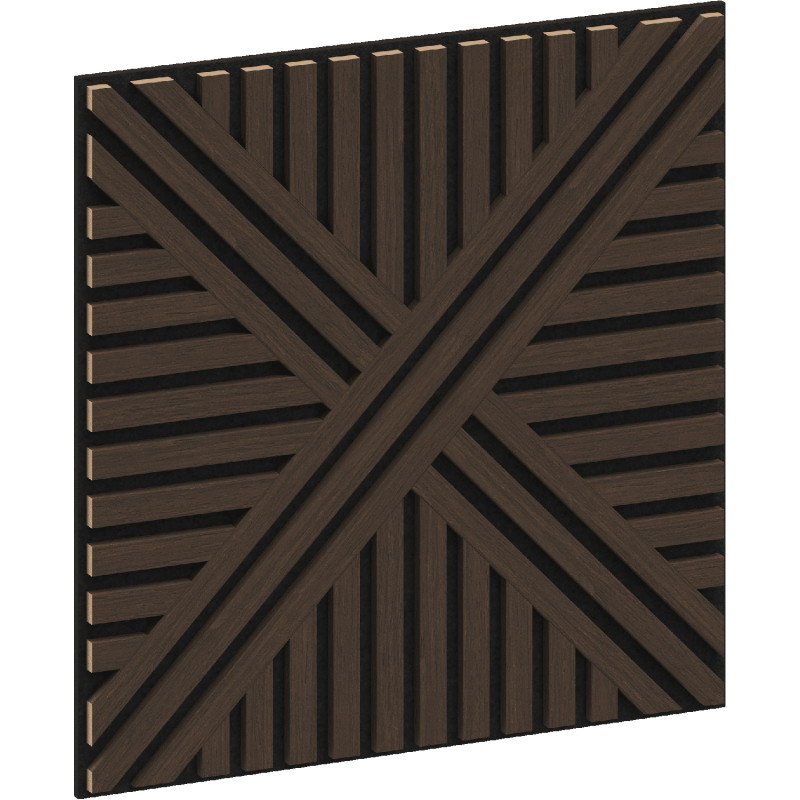 Mexen Linea 05 akustický stenový panel 60 x 60 cm (4ks), plsť 9 mm, technická dyha, Dub Mocca - S110-60607-05-045